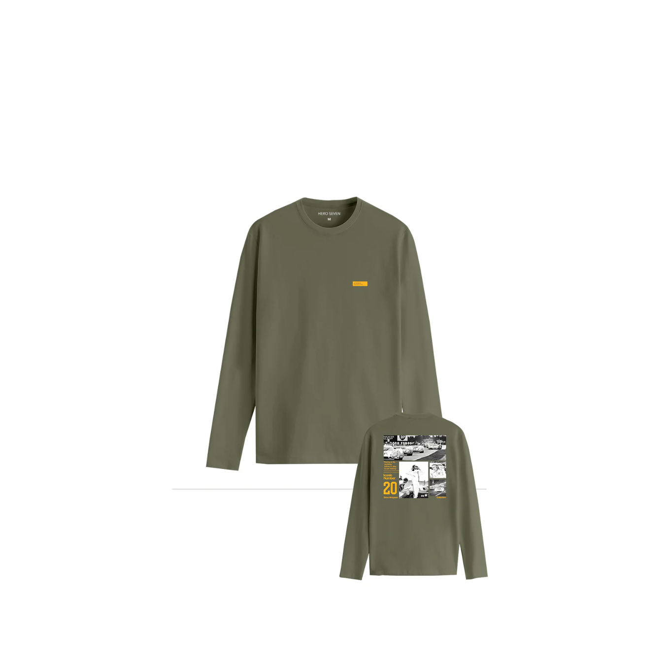 T-shirt Manches Longues STEVE MCQUEEN Hero Seven Mosaïc Vert pour homme