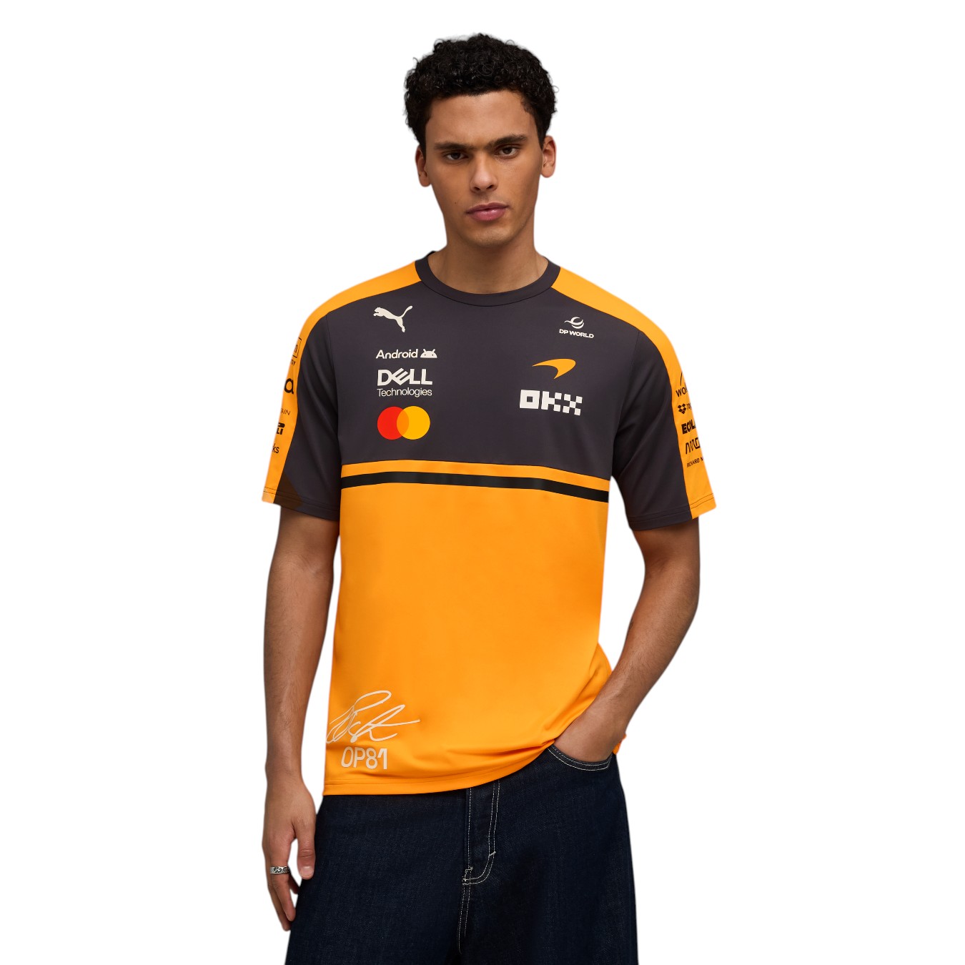 T-Shirt Mclaren F1 Team Oscar Piastri Orange Homme