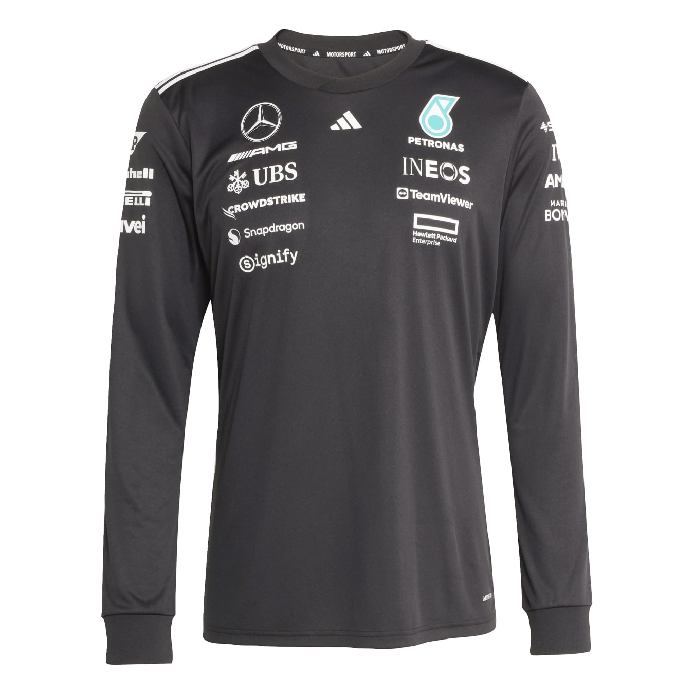 T-shirt Mercedes AMG manches longues noir blanc homme