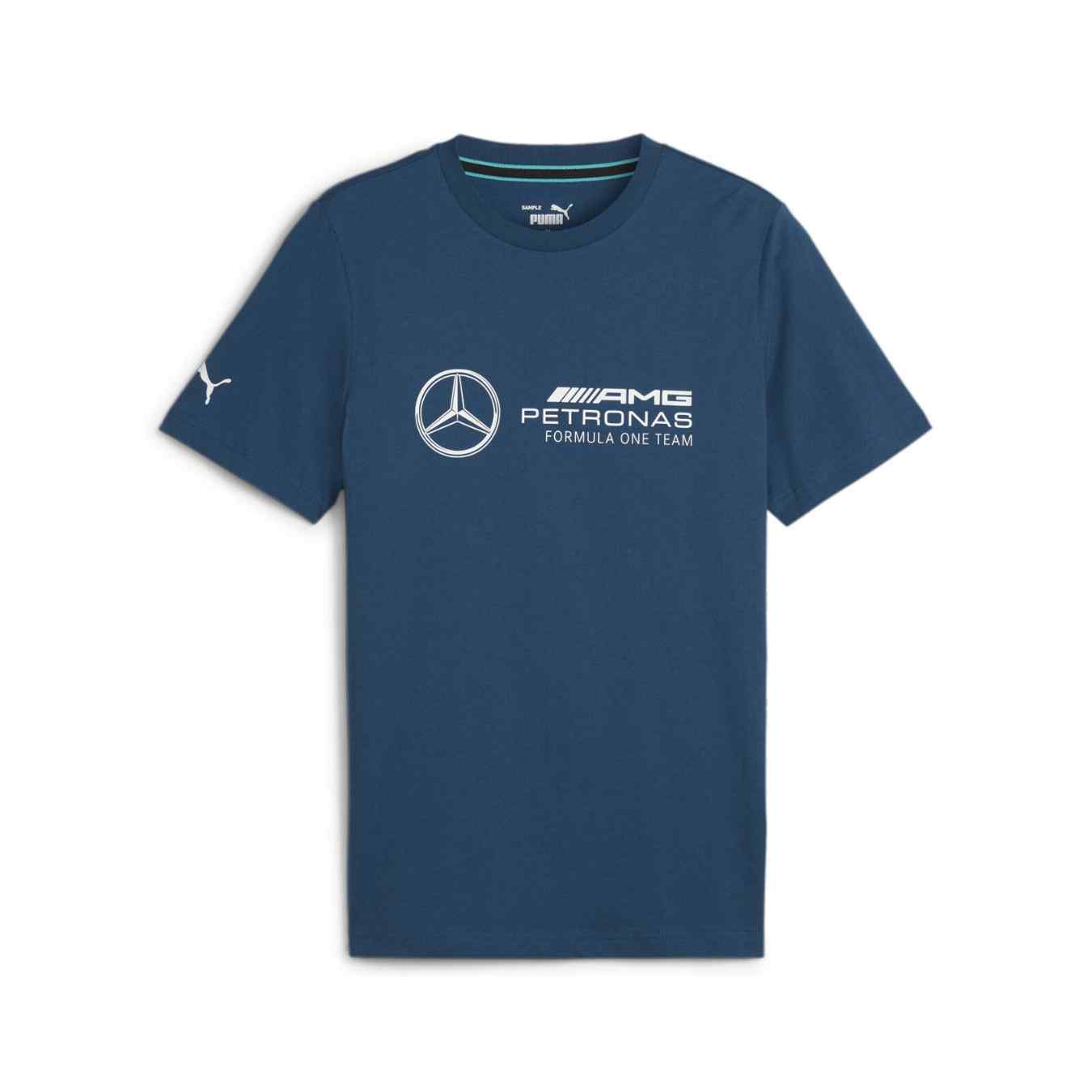 T-shirt MERCEDES AMG Puma Logo Bleu pour homme PUM24_TSH_MEL
