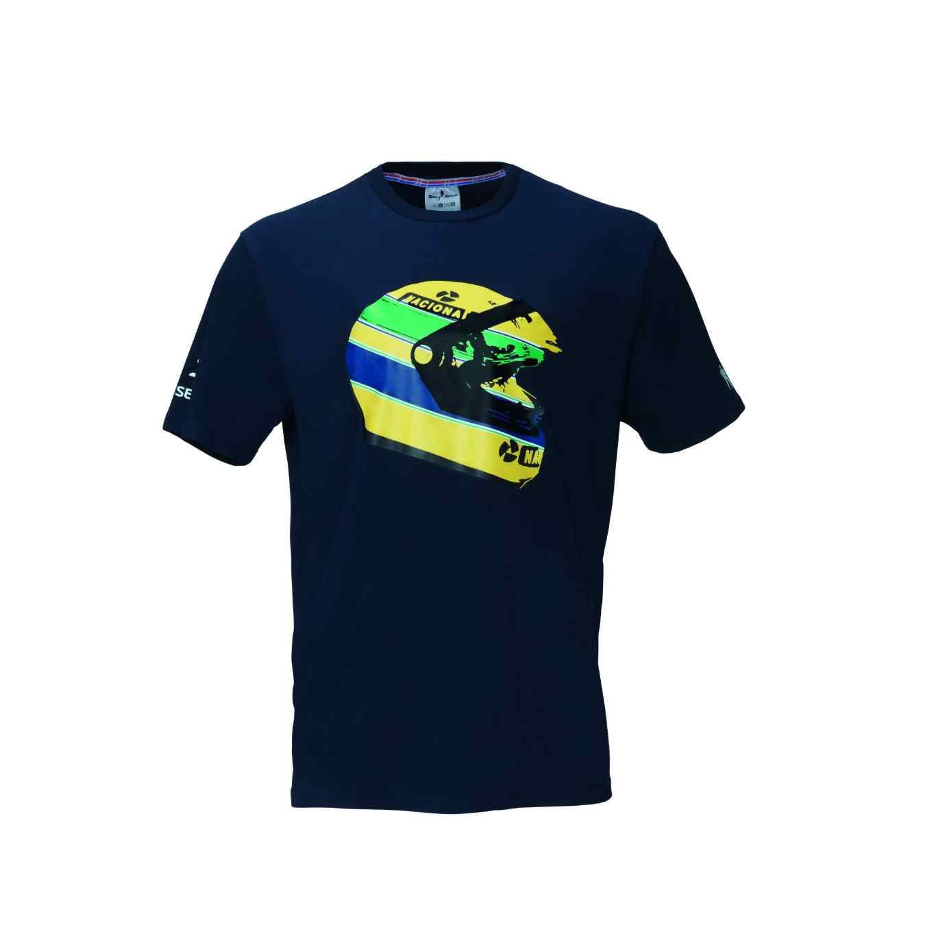 T-Shirt RACING SPIRIT Ayrton SENNA CASQUE en Coton Bleu Marine