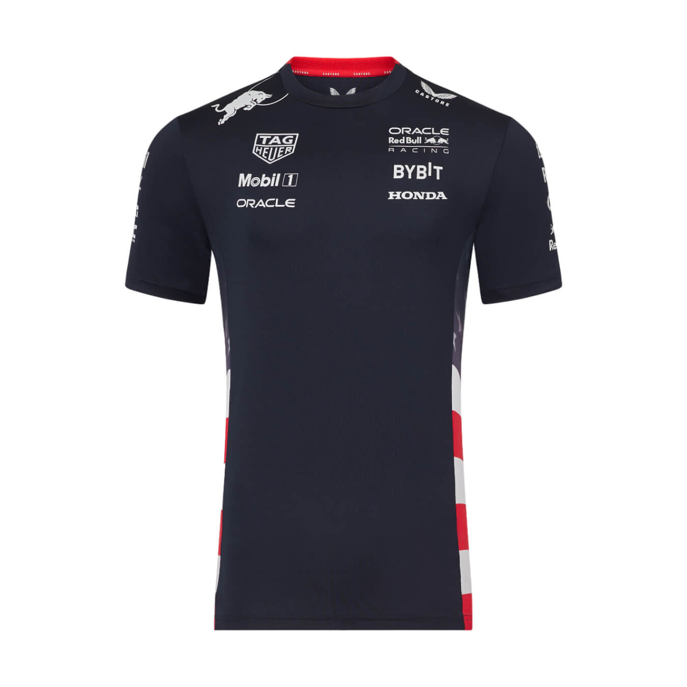 T-shirt RED BULL Castore Team GP USA Bleu pour homme RBR24_TSH_USA