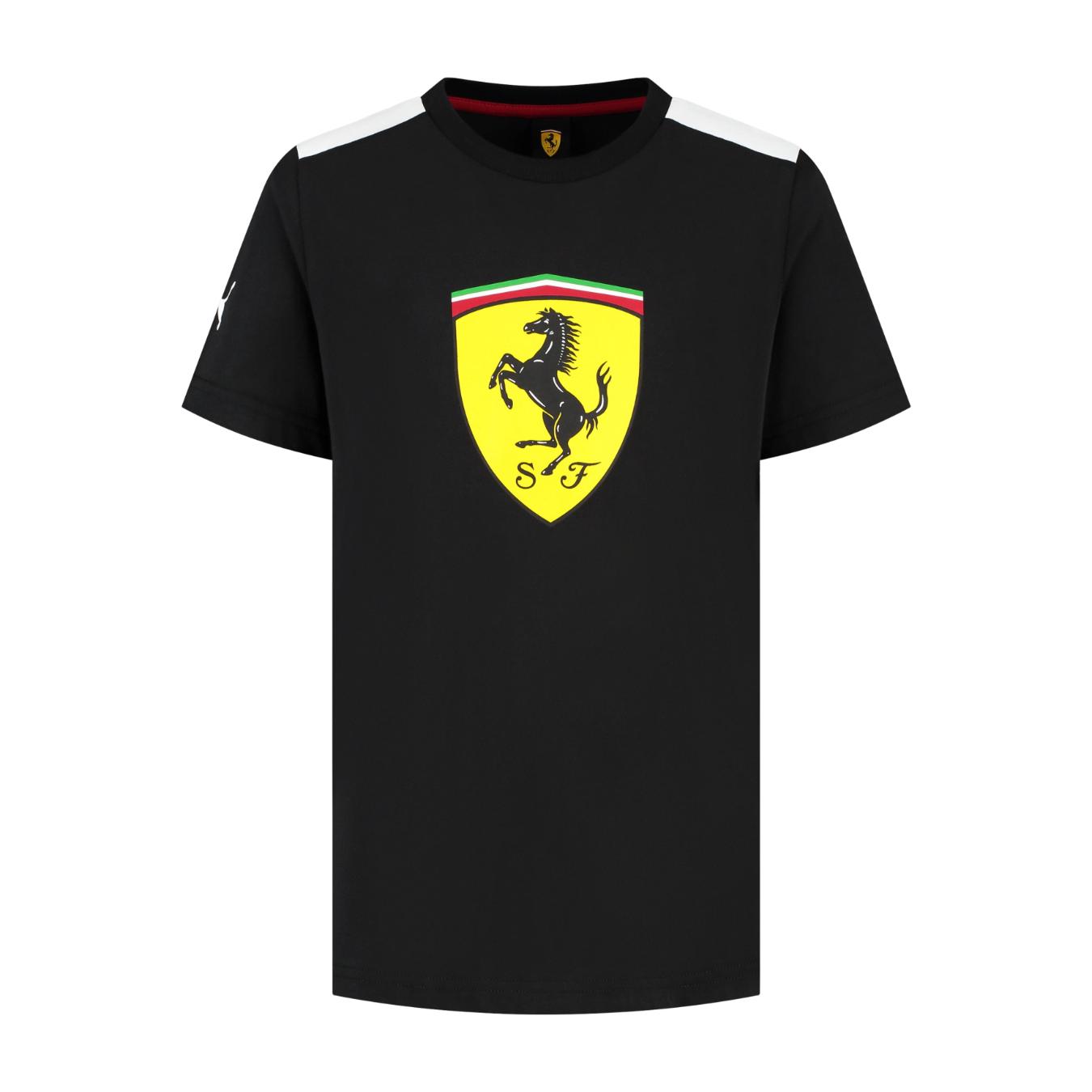 T-Shirt Scuderia Ferrari Large Shield Tee K Noir Enfant