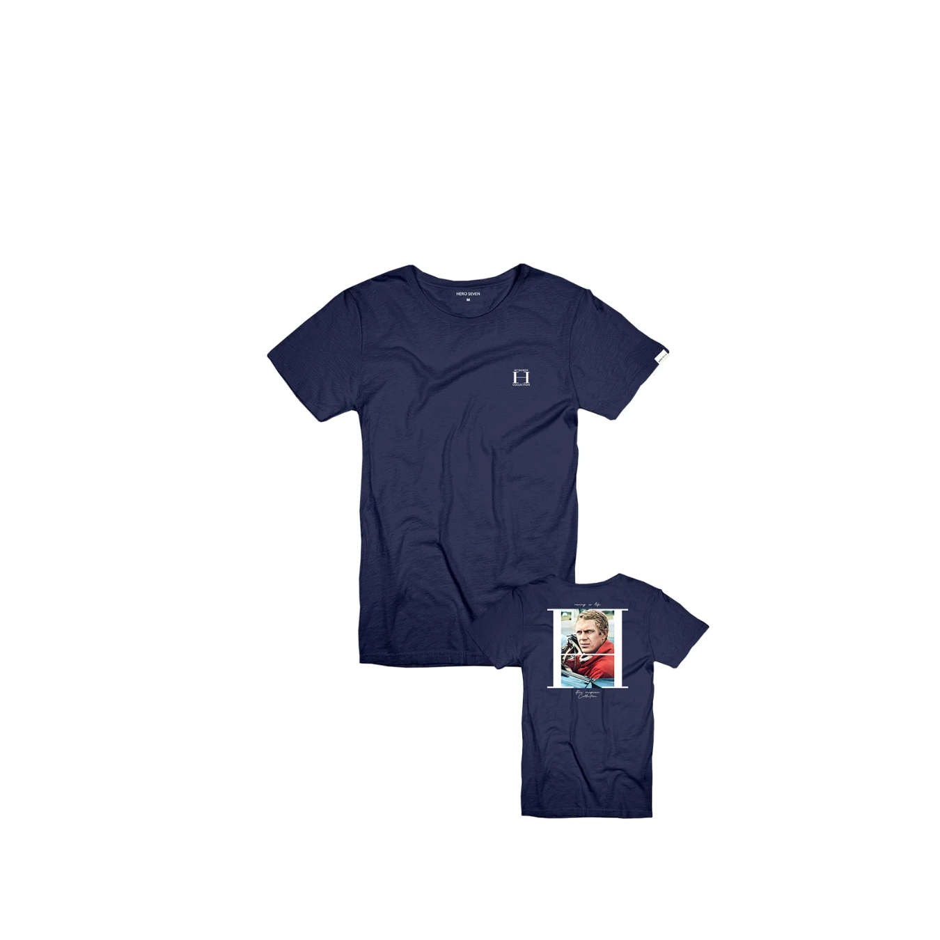 T-shirt STEVE MCQUEEN Hero Seven Hero Bleu Foncé pour homme