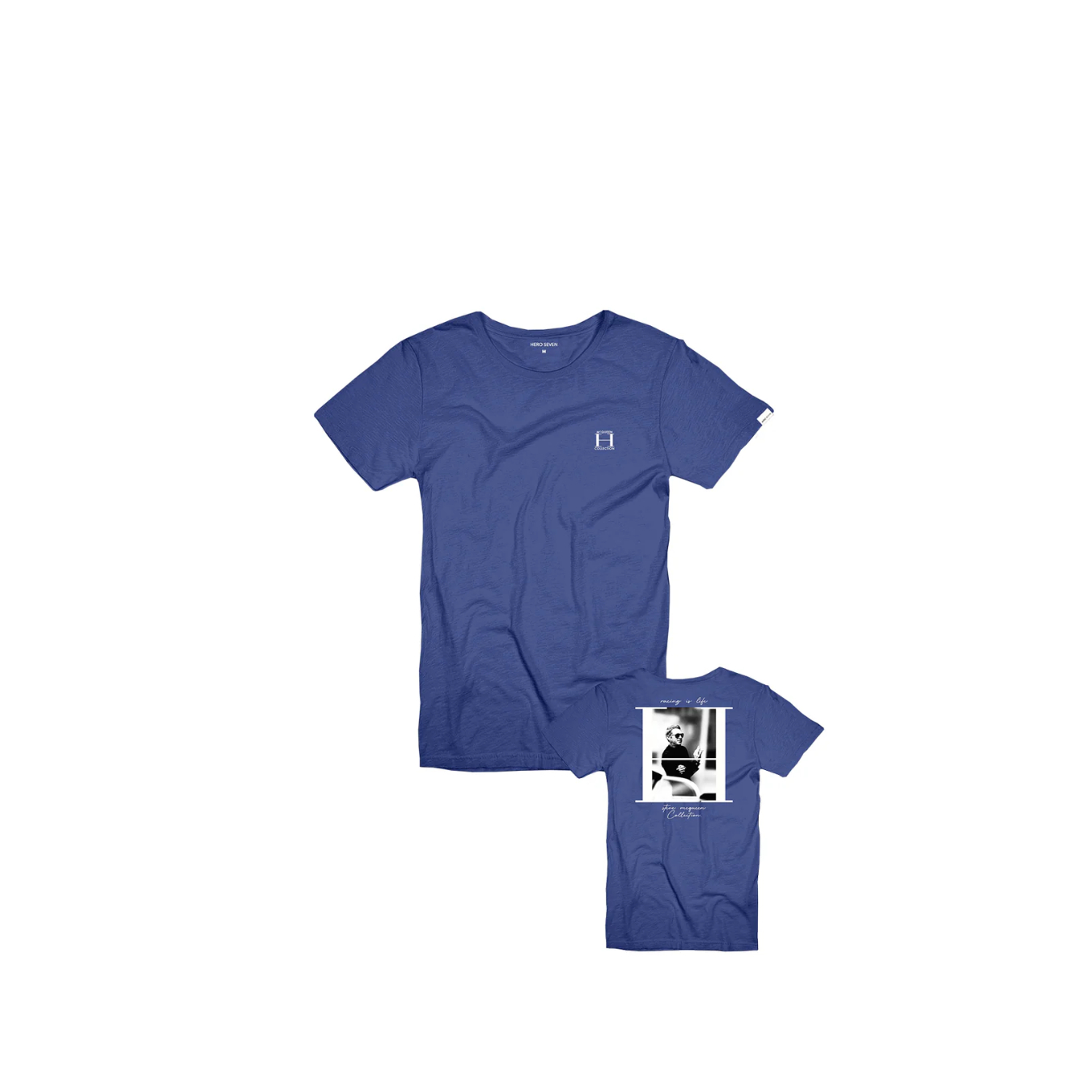 T-shirt STEVE MCQUEEN Hero Seven Hero Bleu pour homme