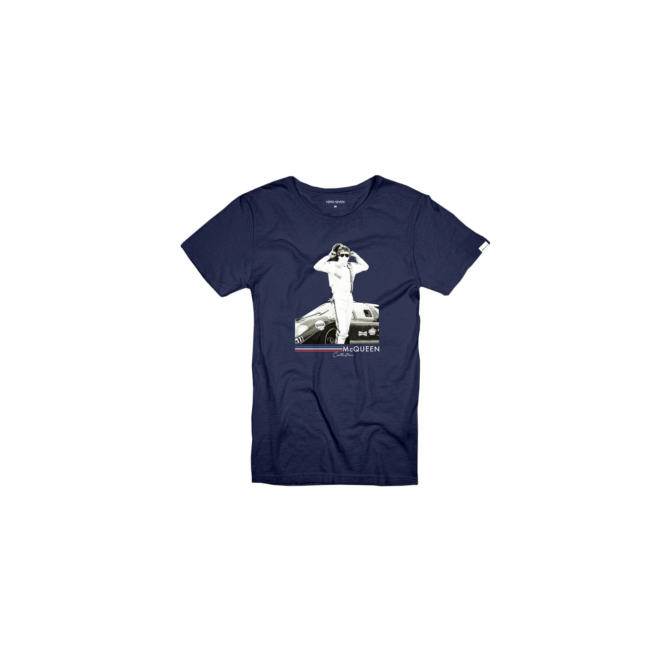 T-shirt STEVE MCQUEEN Hero Seven Pilote Bleu pour homme