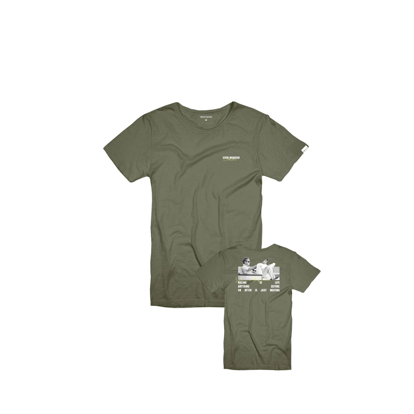 T-shirt STEVE MCQUEEN Hero Seven Pistolet Vert pour homme