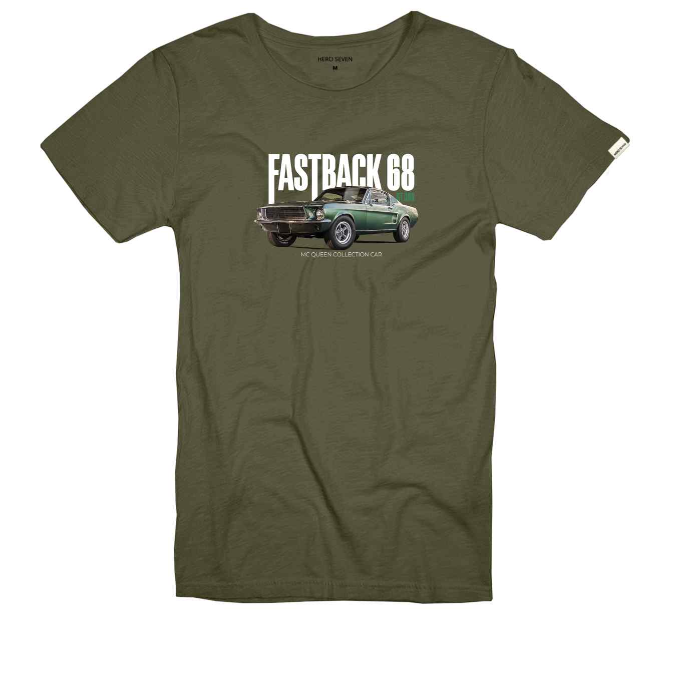 T-shirt STEVE MCQUEEN Hero Seven Printemps Fastback Vert pour homme