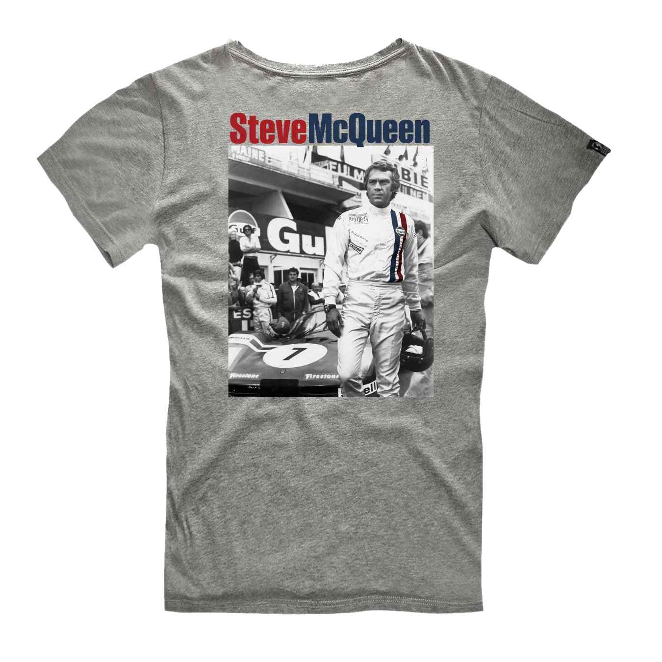 T-shirt STEVE MCQUEEN Hero Seven Printemps Le Mans Gris pour homme