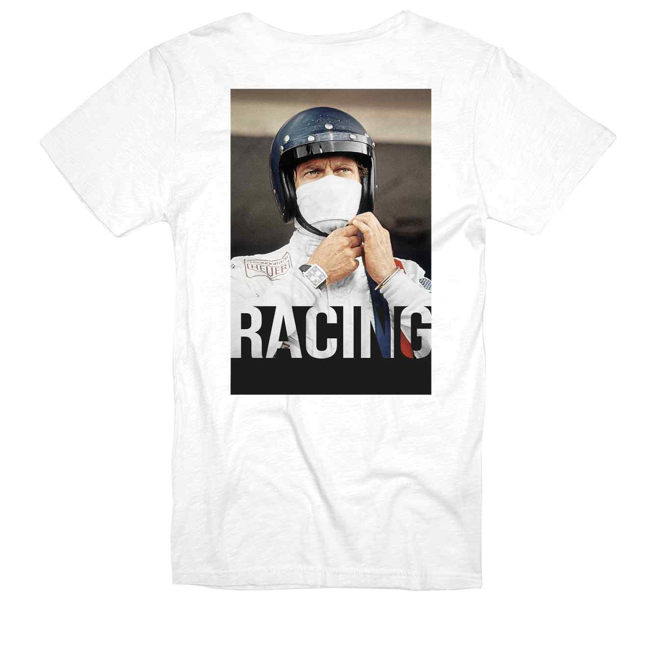 T-shirt STEVE MCQUEEN Hero Seven Printemps Racing Blanc pour homme