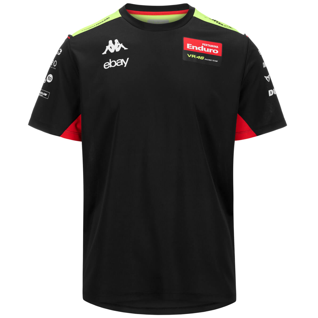 T-shirt VALENTINO ROSSI Kappa Team Enduro Noir pour homme KAP24_TSH_END