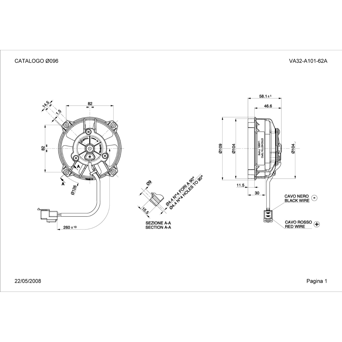 Ventilateur aspirant Ø 109 mm épaisseur 47 mm 12V SPAL VA32-A101-62A