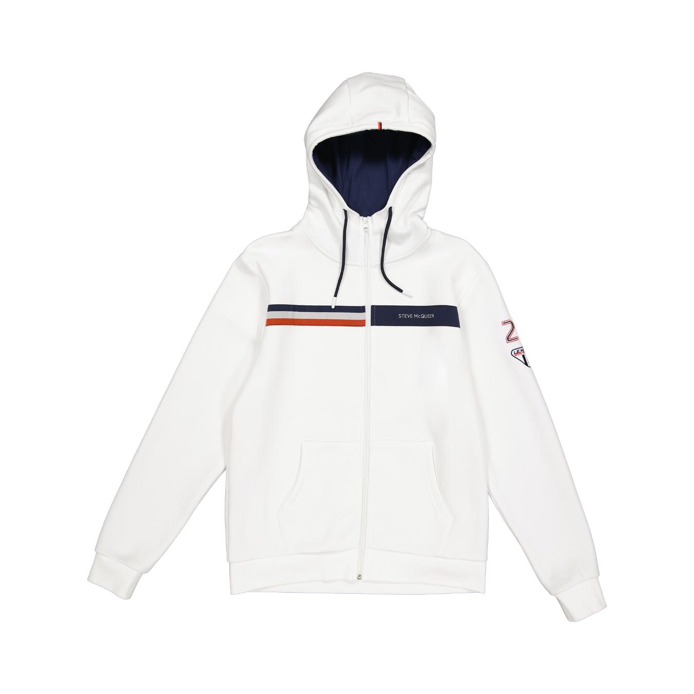 Veste à Capuche Steve McQueen Racing Zip Off White Homme