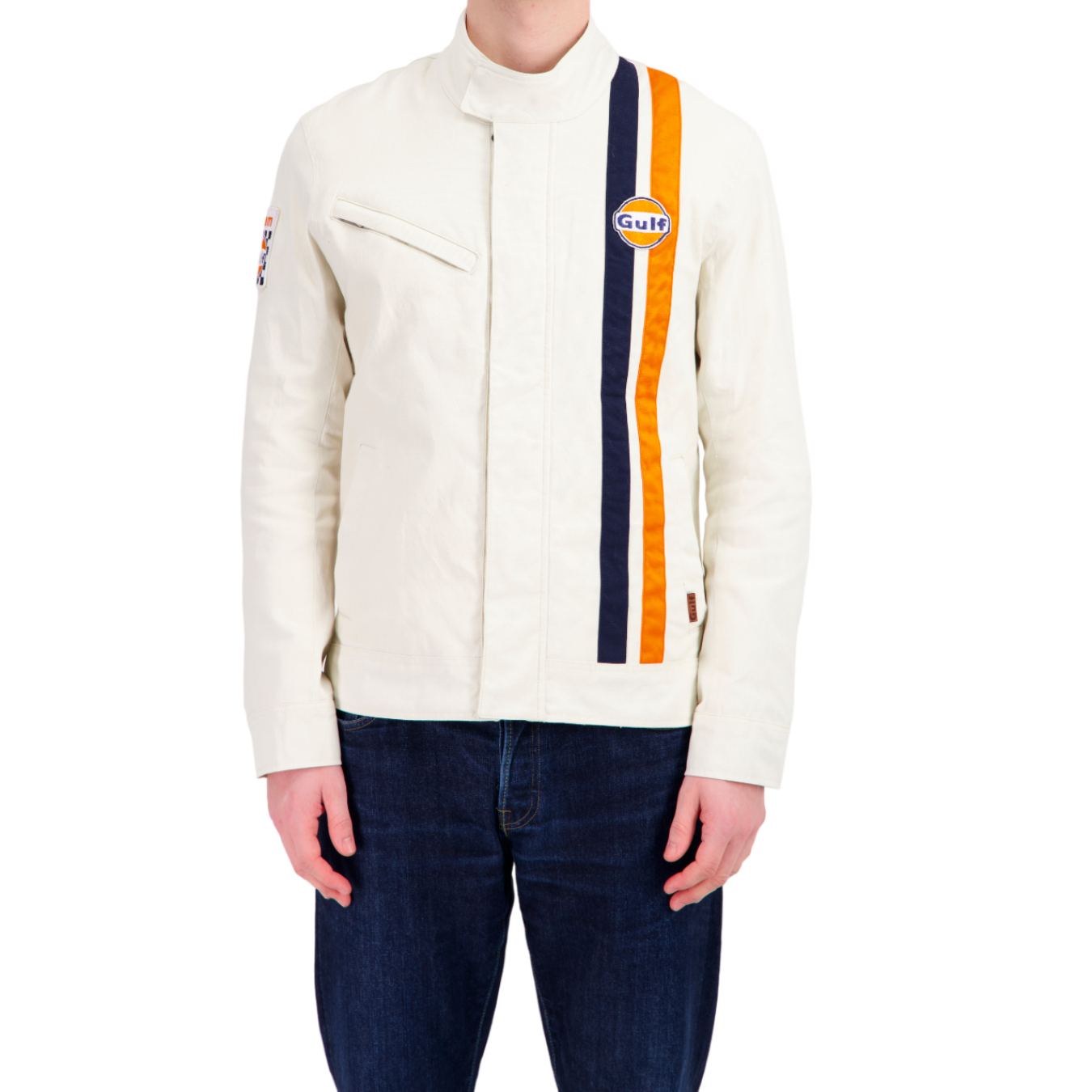 Veste GULF Racing Timeless History Blanche pour homme GUF24_VSH_TLW