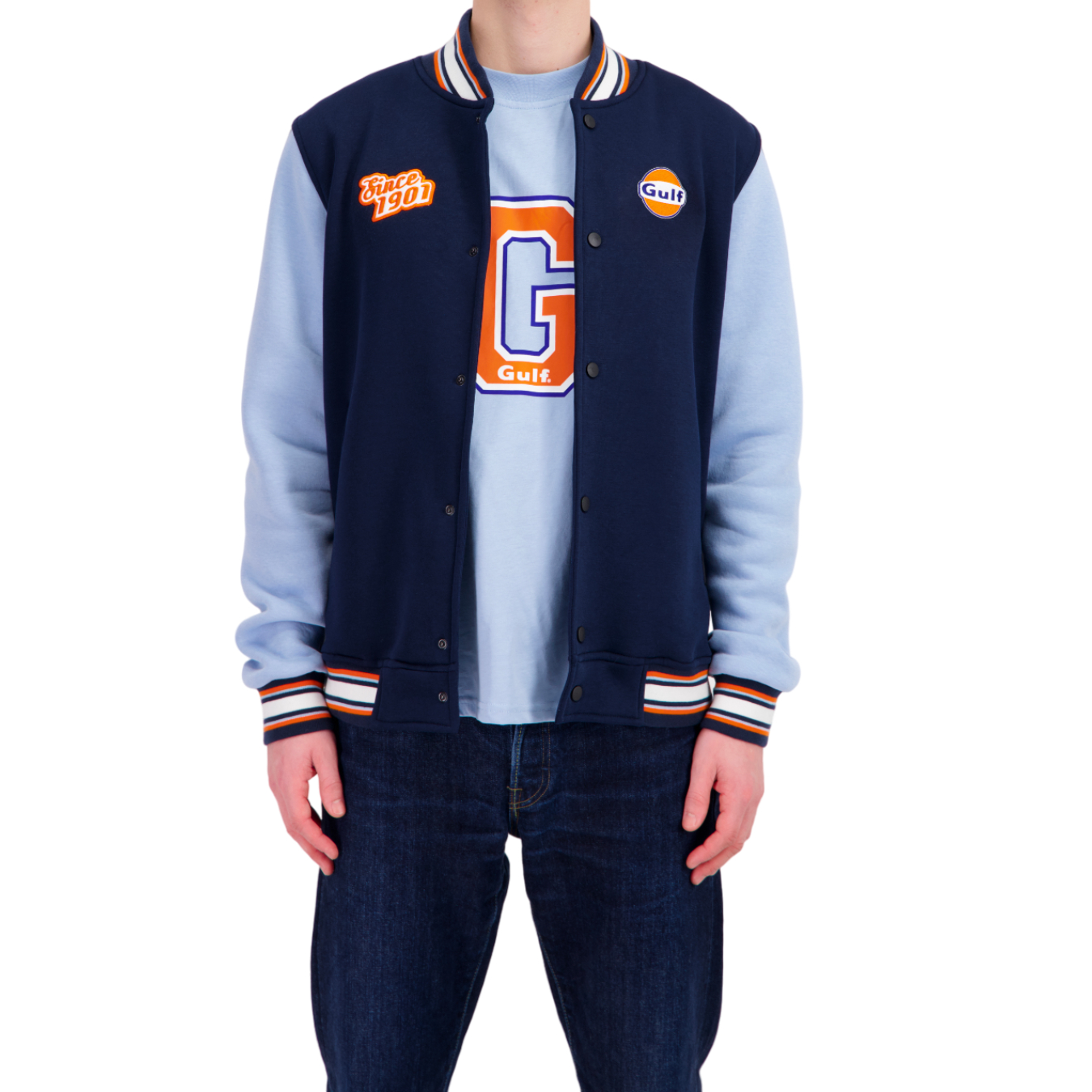 Veste Gulf Teddy Varsity Bleue Marine Homme