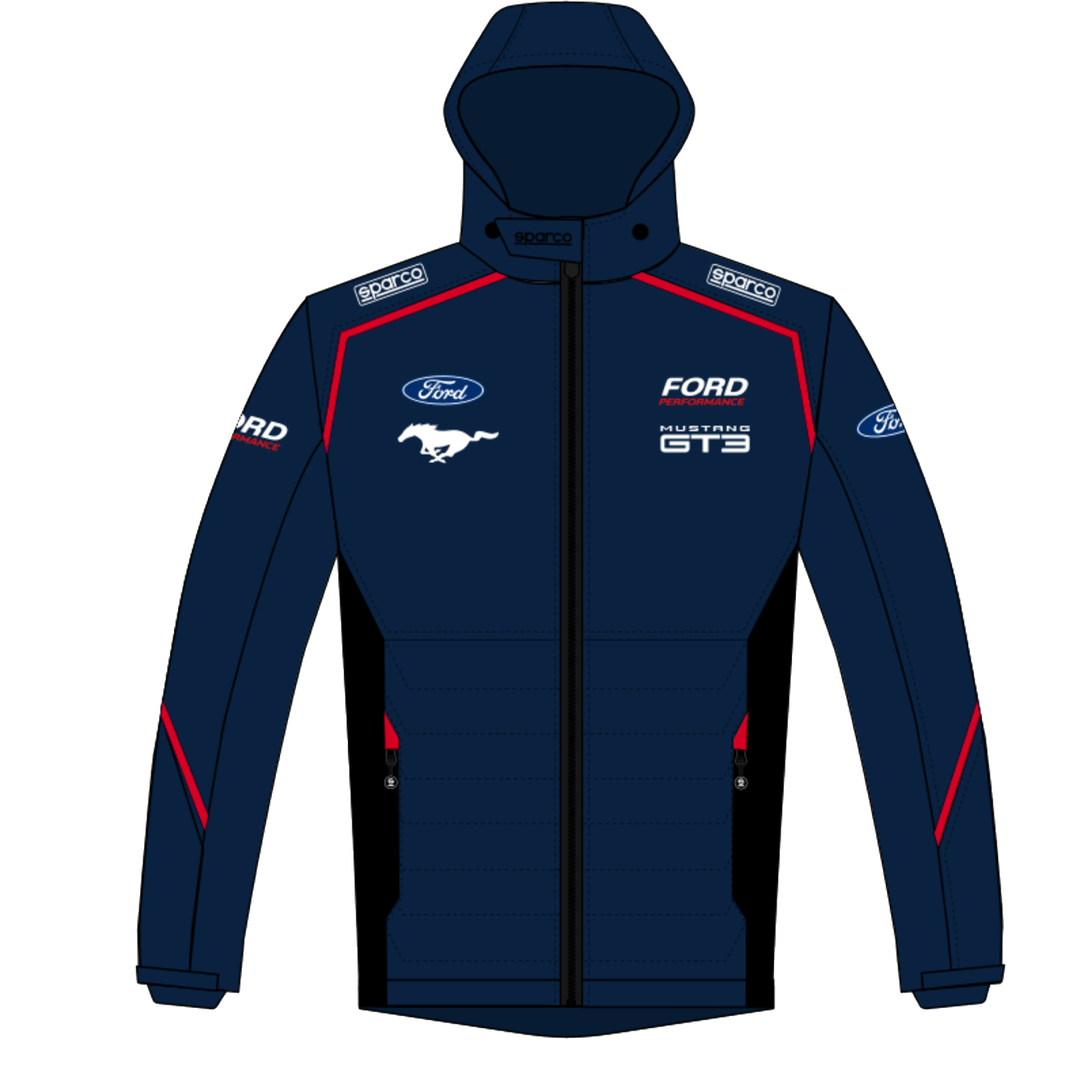 Veste Capuche Mustang GT3 Sparco Taille XL