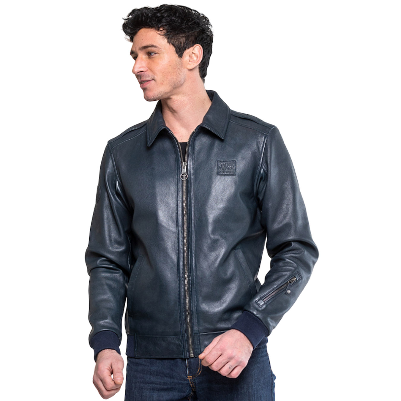 Veste JACKY ICKX Cuir Bleu pour homme