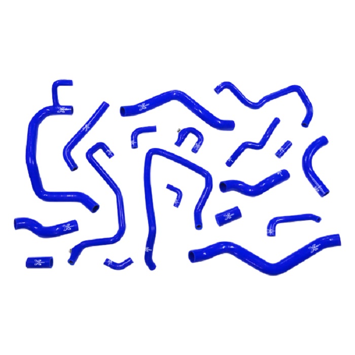Kit 19 durites XTREM MOTORSPORT refroidissement + vapeurs d'huile silicone Peugeot 205 T16 Bleu
