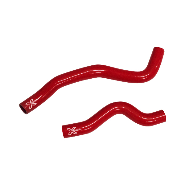 Kit 2 durites XTREM MOTORSPORT principales refroidissement silicone Mitsubishi Lancer Evo 4 / 5 Rouge