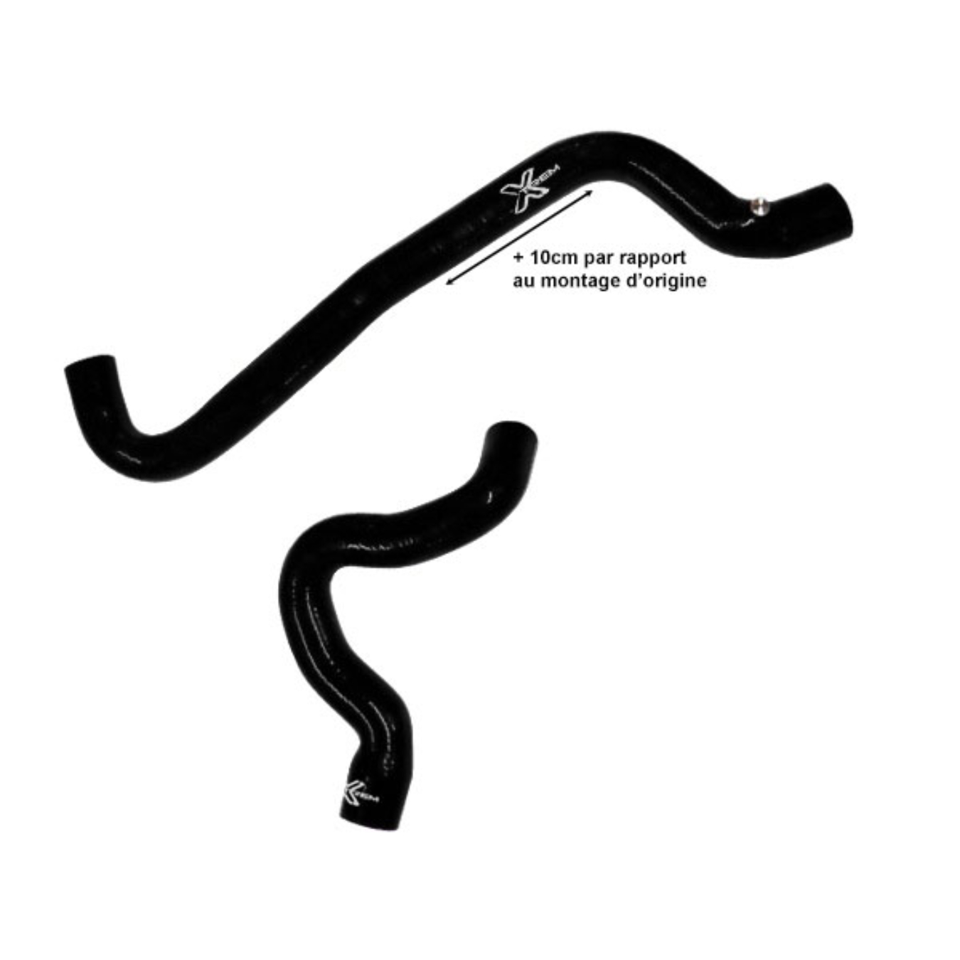 Kit 2 durites XTREM MOTORSPORT refroidissement silicone Renault 5 GT Turbo pour radiateur maxi largeur