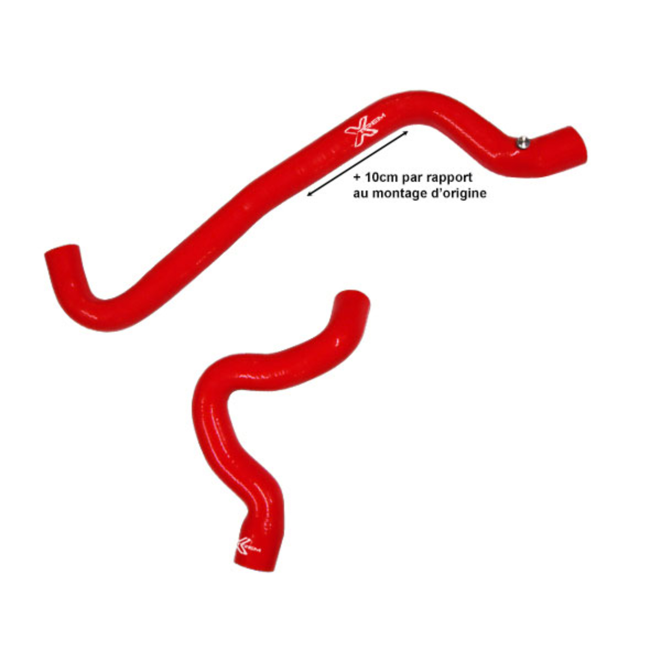 Kit 2 durites XTREM MOTORSPORT refroidissement silicone Renault 5 GT Turbo pour radiateur maxi largeur